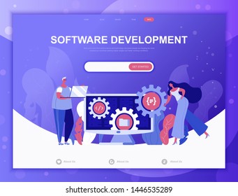 Software Development Flat Concept Vector Illustration Stock Vector ...