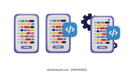 Software development icon concept of programming icon 3d rendering vector illustration