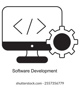 Software Development Icon, Mastering the Art of Agile Software Engineering, Building Innovative Solutions Through Software Development Vector