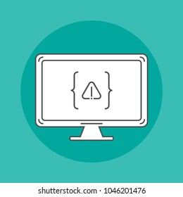 Software development icon on monitor