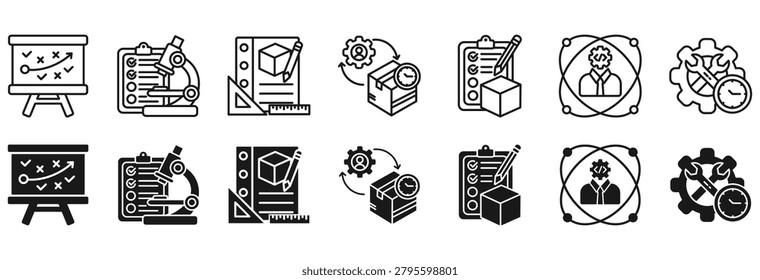 Software development icon set. Design and implementation symbol