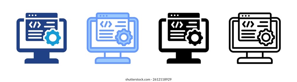 Software Development icon set multiple style collection