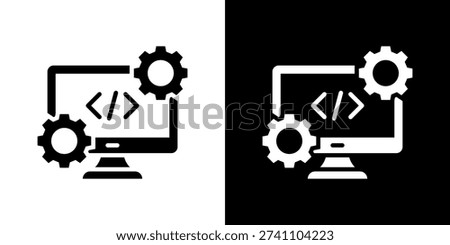 Software Development Icon Set Vector Collection Isolated In Black And White