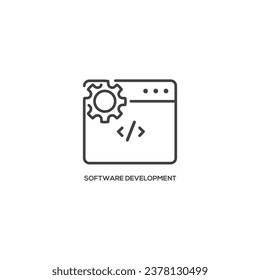 Software Development icon, technology concept. Modern sign, linear pictogram, outline symbol, simple thin line vector design element template