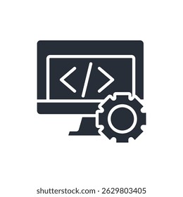 ícone de desenvolvimento de software. vetor.Editável símbolo de estilo traço.linear para usar web design,ilustração logo.Symbol.