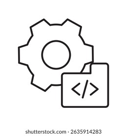 software development icon with white background vector stock illustration