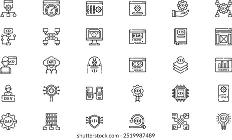 Software development icons High-Quality Vector Icons Collection with Editable Stroke. Ideal for Professional and Creative Projects.