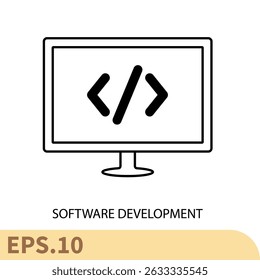 elementos de vetor de símbolo de ícones de desenvolvimento de software para web infográfico