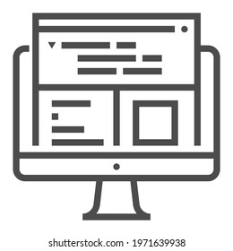 Software development industry, square line vector icon.