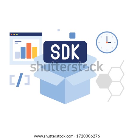 Software development kit illustration with analytics