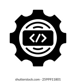 Software Development Line Icon, Outline Symbol for Coding, Programming, Application Design, IT Solutions, and Digital Transformation. Vector Sign Icon