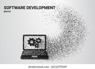 Software Development of particles. Software Development consists of small circles. Vector illustration.