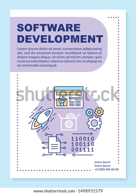 Software Development Poster Template Layout Computer Stock Vector ...