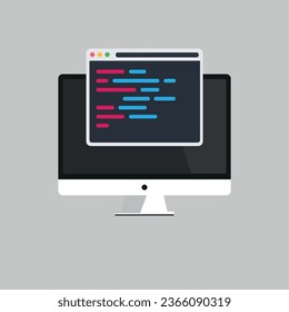 Software development, programming, coding, code editor vector concept.