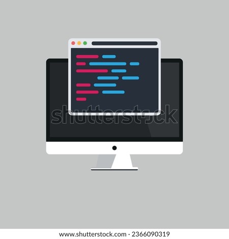 Software development, programming, coding, code editor vector concept.
