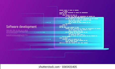 Software development, programming, coding vector concept. Global swatches.