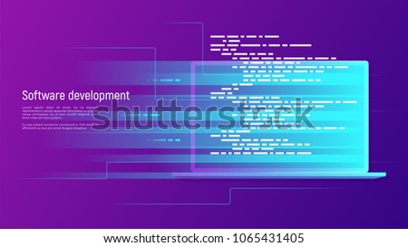 Software development, programming, coding vector concept. Global swatches.