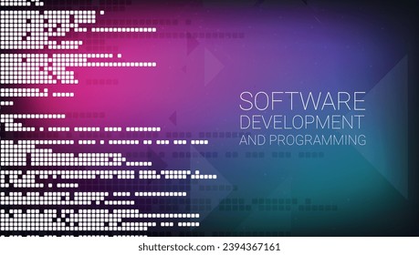 Desarrollo y programación de software, código de programa en pantalla portátil, procesamiento de grandes datos, informática