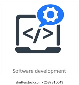 Software Development and protection icon concept