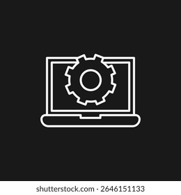 Ícone de Desenvolvimento de Software e Configuração do Sistema para Suporte de TI, Manutenção de Aplicativos e Automação de Processos de Computador