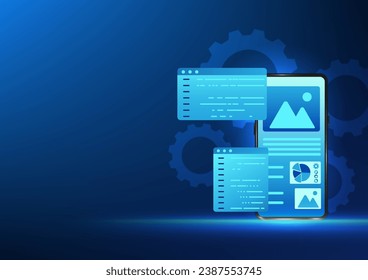 Software development technology Smartphone display screen, a screen that shows code command information, refers to software that has code command to execute commands into the mobile phone.