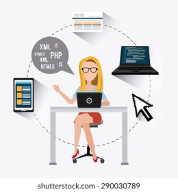 Software digital design, vector illustration eps 10