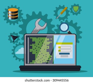 Software digital design, vector illustration eps 10.