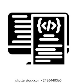 software documentation technical writer glyph icon vector. software documentation technical writer sign. isolated symbol illustration