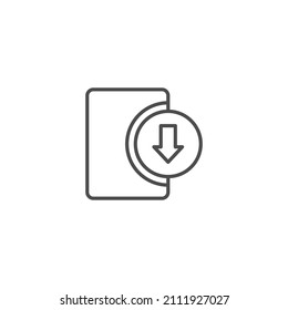 Software download icon vector, filled, line, glyph, color flat sign, solid pictogram isolated on white. Symbol, logo illustration