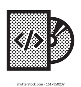 Software DVD. Icon Filled with Dots.