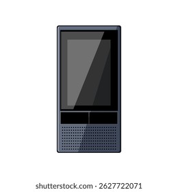 software electronic translator cartoon. handheld digital, voice multilingual, communication travel software electronic translator sign. isolated symbol vector illustration