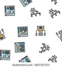 software engineer computer code vector seamless pattern thin line illustration