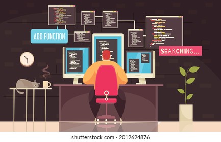 Software engineer concept. Web design and development, programmer and coding website or app. project engineer, programming software, application, developer, HTML, PHP, JS, CSS, Java Script, languages.