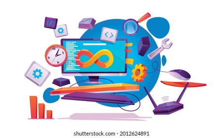 Software engineer concept. Web design and development, programmer and coding website or app. project engineer, programming software, application, developer, HTML, PHP, JS, CSS, Java Script, languages.