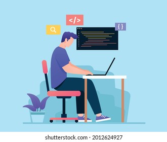 Software Engineer Concept Web Design Development Stock Vector (Royalty ...