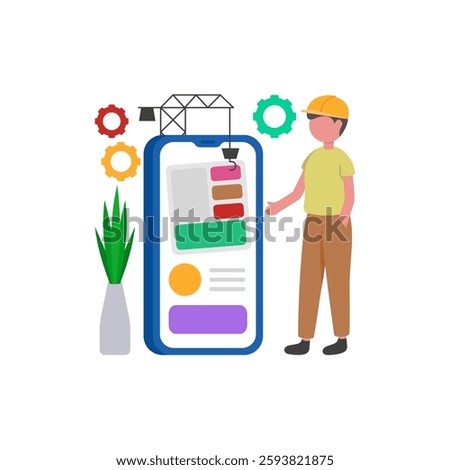 Software Engineer, Design And Development Vector Illustration