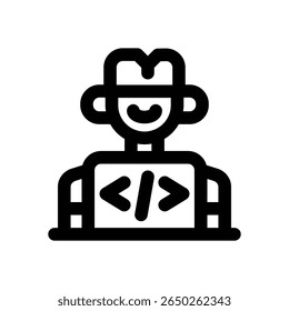 software engineer line icon. Clean and minimalist vector icon for websites, mobile apps, presentations, and logos. Fully scalable and customizable for any project.