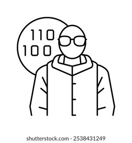 software engineer worker line icon vector. software engineer worker sign. isolated contour symbol black illustration