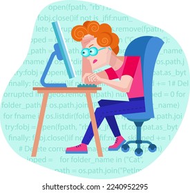 Software engineer working in the office, he is smart and hardworking, he likes his office space