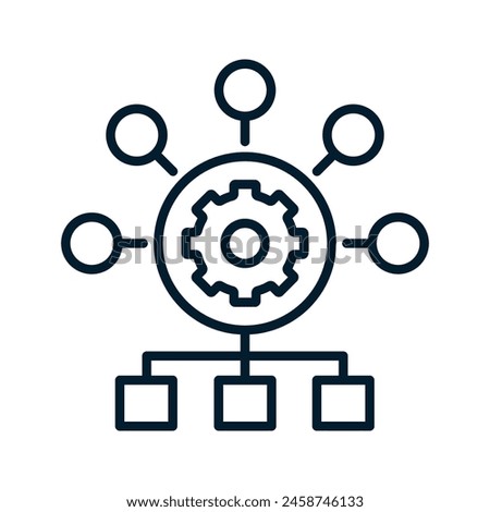 Software engineering concept. Vector linear icon isolated on white background.