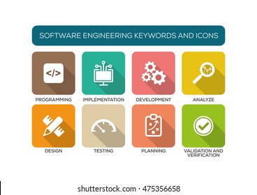 Software Engineering Flat Icon Set