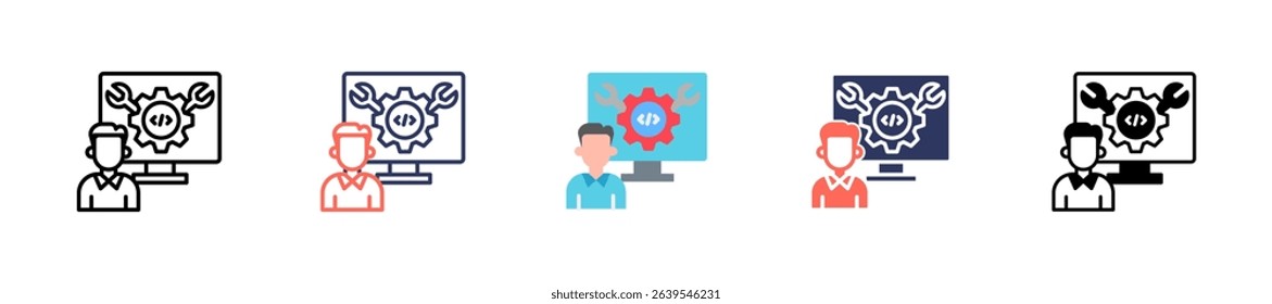 Software Engineering Icon Multiple Vector Illustration