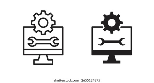 Projeto de vetor de ícone de Engenharia de Software. definir ícones da Web