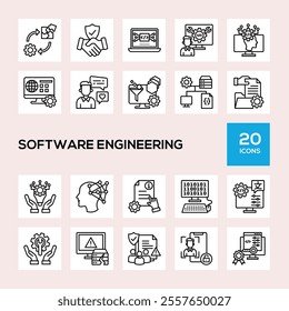 Software Engineering Line Icon Collection