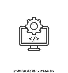 Software Engineering outlined icon isolated on white background