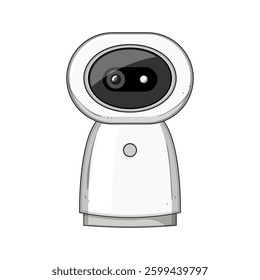 software facial recognition camera cartoon. algorithm authentication, tracking monitoring, analytics automation software facial recognition camera sign. isolated symbol vector illustration