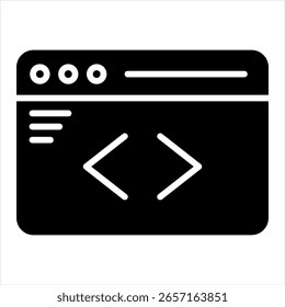Ilustración vectorial de iconos de glifo de software