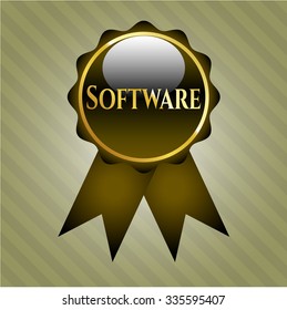 Software gold shiny emblem