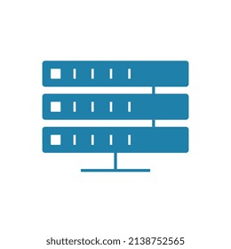 Software Hosting Flat Line Icon, Vector Illustration