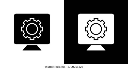 Software icon black flat pictogram. For graphic and web design.